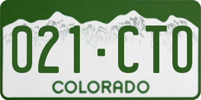 CO license plate 021CTO