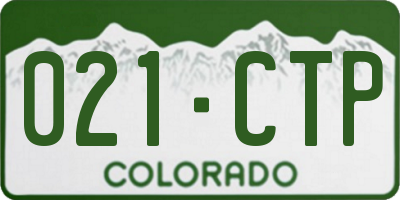 CO license plate 021CTP