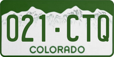 CO license plate 021CTQ