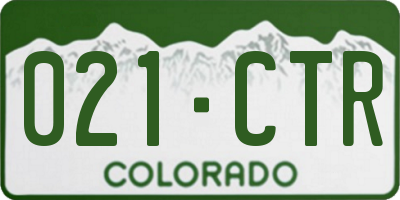 CO license plate 021CTR
