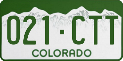 CO license plate 021CTT