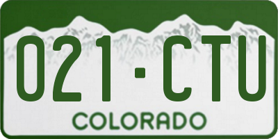 CO license plate 021CTU