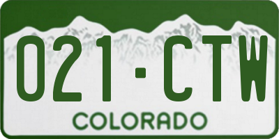 CO license plate 021CTW
