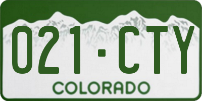 CO license plate 021CTY