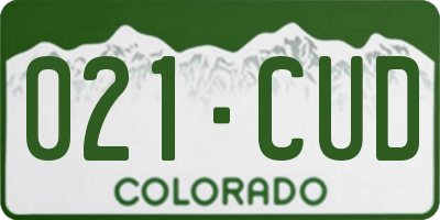 CO license plate 021CUD