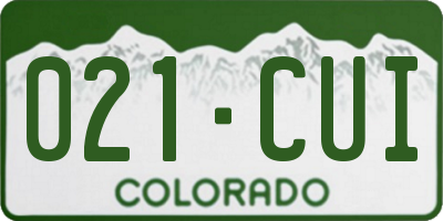 CO license plate 021CUI
