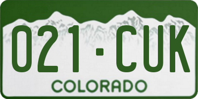 CO license plate 021CUK