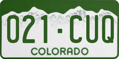 CO license plate 021CUQ