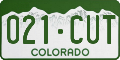 CO license plate 021CUT