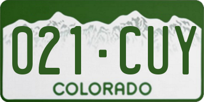 CO license plate 021CUY