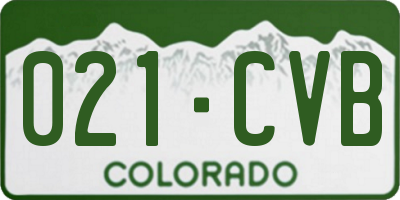 CO license plate 021CVB