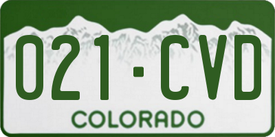 CO license plate 021CVD