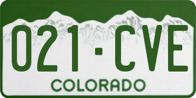 CO license plate 021CVE