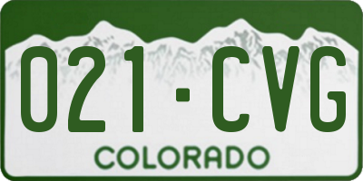CO license plate 021CVG