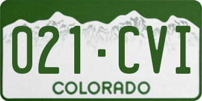 CO license plate 021CVI