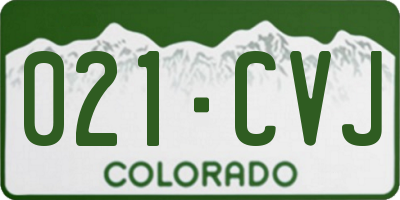 CO license plate 021CVJ