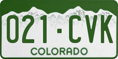 CO license plate 021CVK