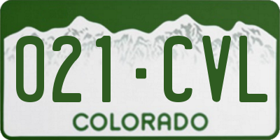 CO license plate 021CVL