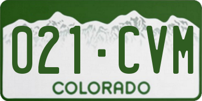 CO license plate 021CVM