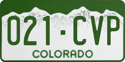 CO license plate 021CVP