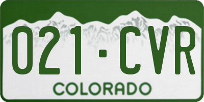 CO license plate 021CVR