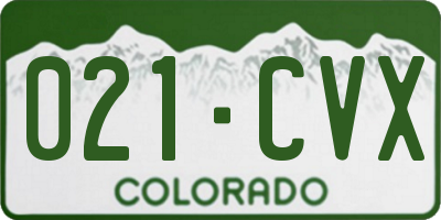 CO license plate 021CVX
