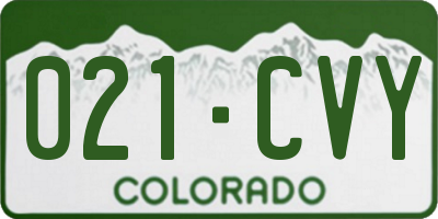 CO license plate 021CVY