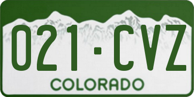 CO license plate 021CVZ