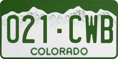 CO license plate 021CWB