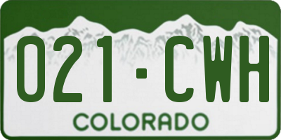 CO license plate 021CWH