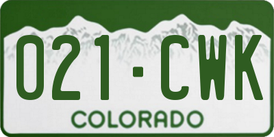 CO license plate 021CWK