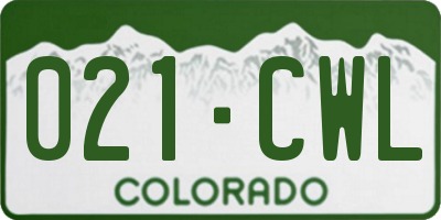CO license plate 021CWL
