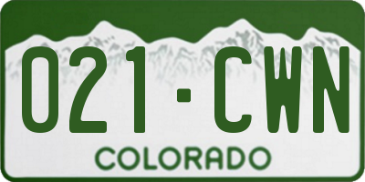 CO license plate 021CWN
