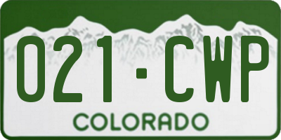 CO license plate 021CWP