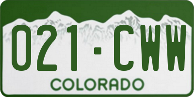 CO license plate 021CWW