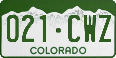 CO license plate 021CWZ