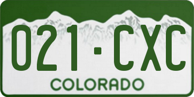 CO license plate 021CXC