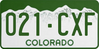 CO license plate 021CXF