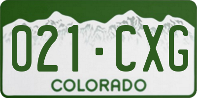 CO license plate 021CXG
