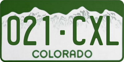 CO license plate 021CXL