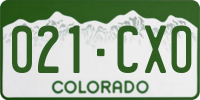 CO license plate 021CXO