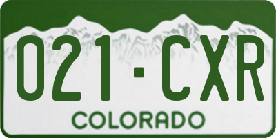 CO license plate 021CXR