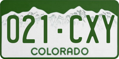 CO license plate 021CXY