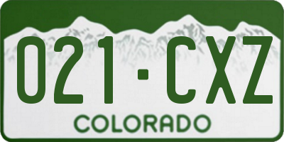 CO license plate 021CXZ