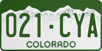 CO license plate 021CYA