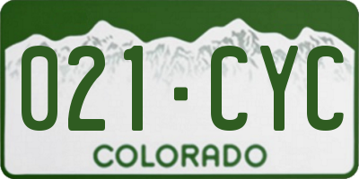 CO license plate 021CYC