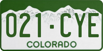 CO license plate 021CYE