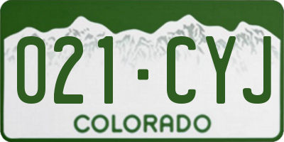 CO license plate 021CYJ
