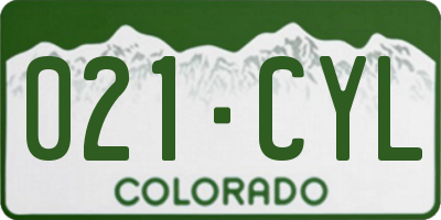 CO license plate 021CYL