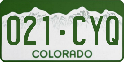 CO license plate 021CYQ